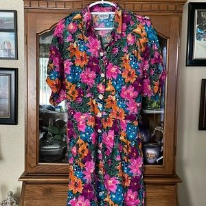 Vintage Caroline Wells Floral Dress size 14